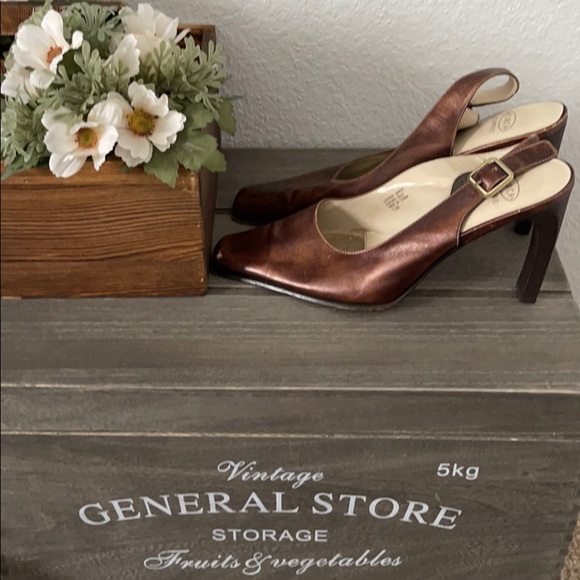 Circa Joan & David Brown Leather Heels 7.5M - Picture 4 of 11